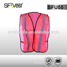 2015 SFVEST nuevo diseño de buena calidad uniformes ropa de trabajo reflectante de alta vis rosa chaleco de seguridad